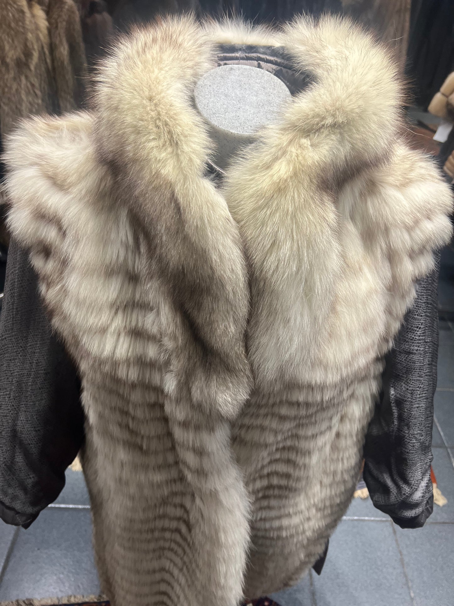 Manteau reversible doublure en renard