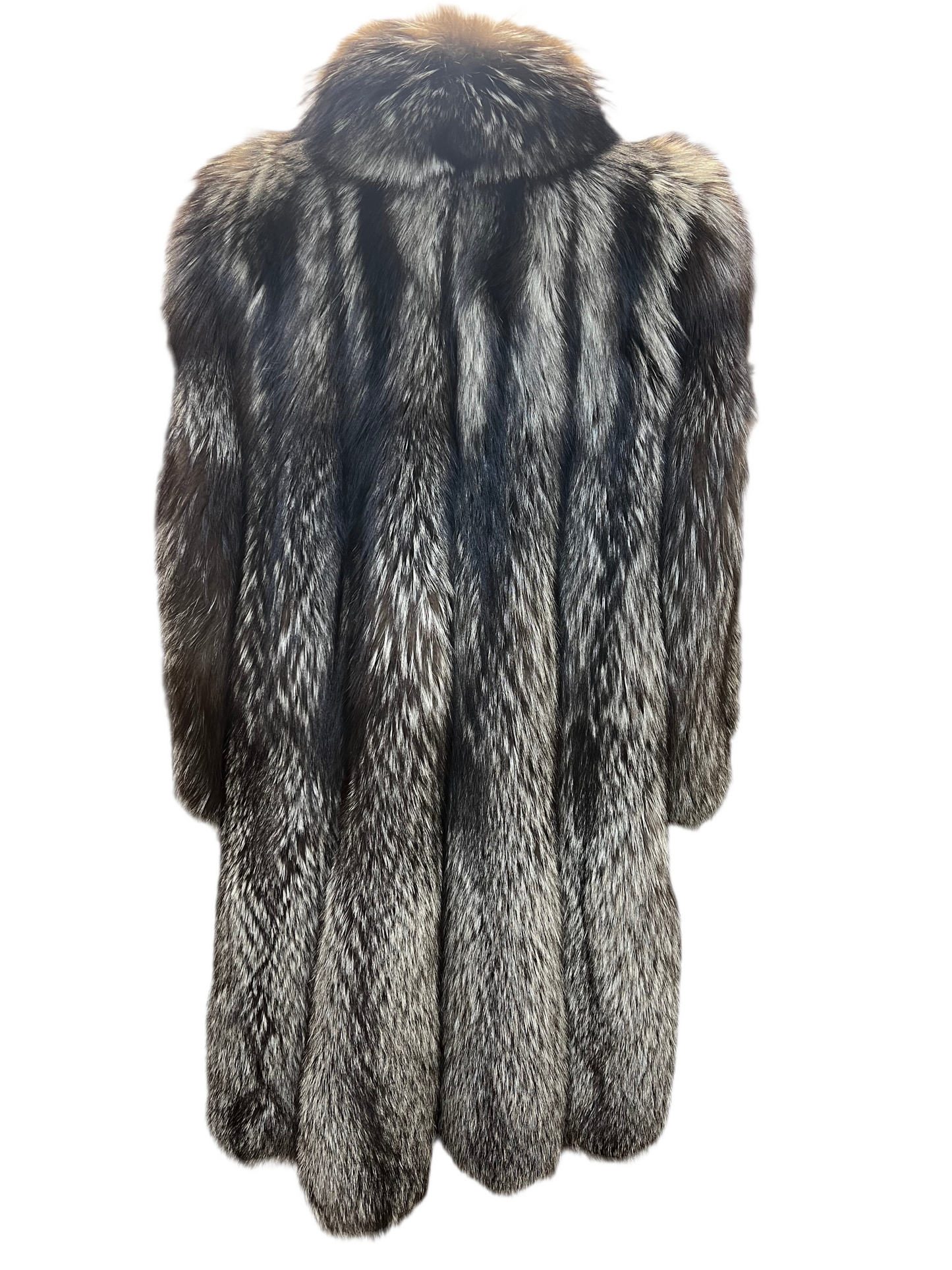 Manteau long de Renard argenté