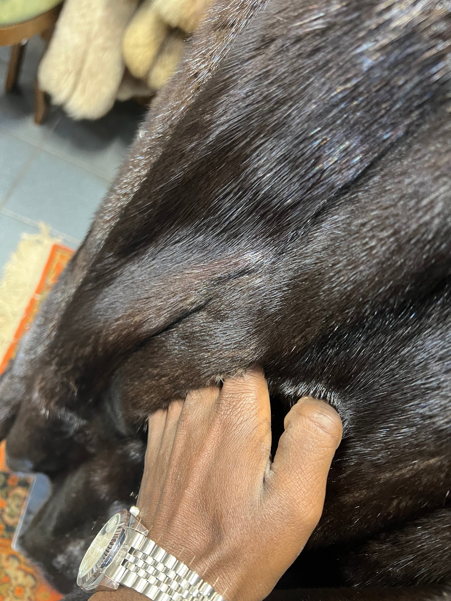 Manteau en fourrure vison foncé 2689