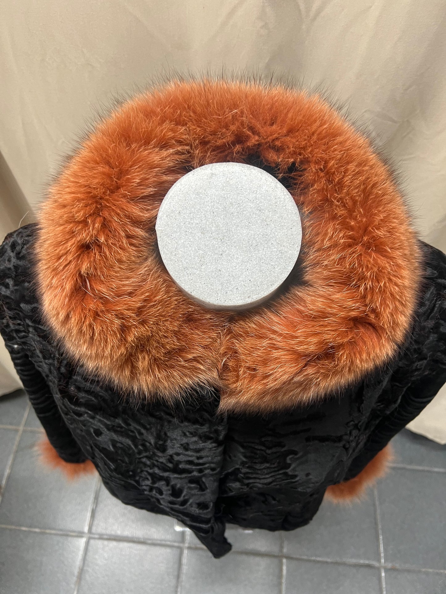 Cape Persan et Renard rose sur le col et le poignet