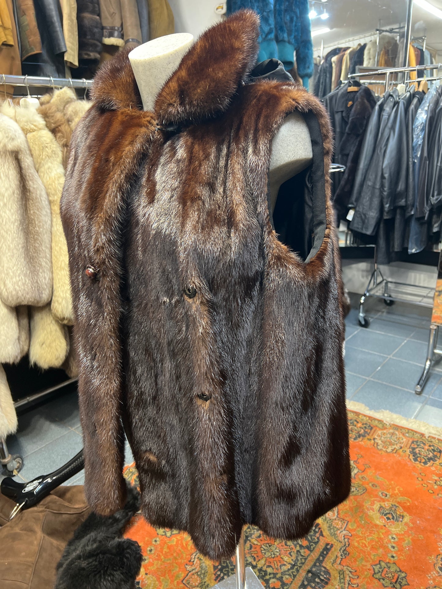 Vison Gilet avec capuche