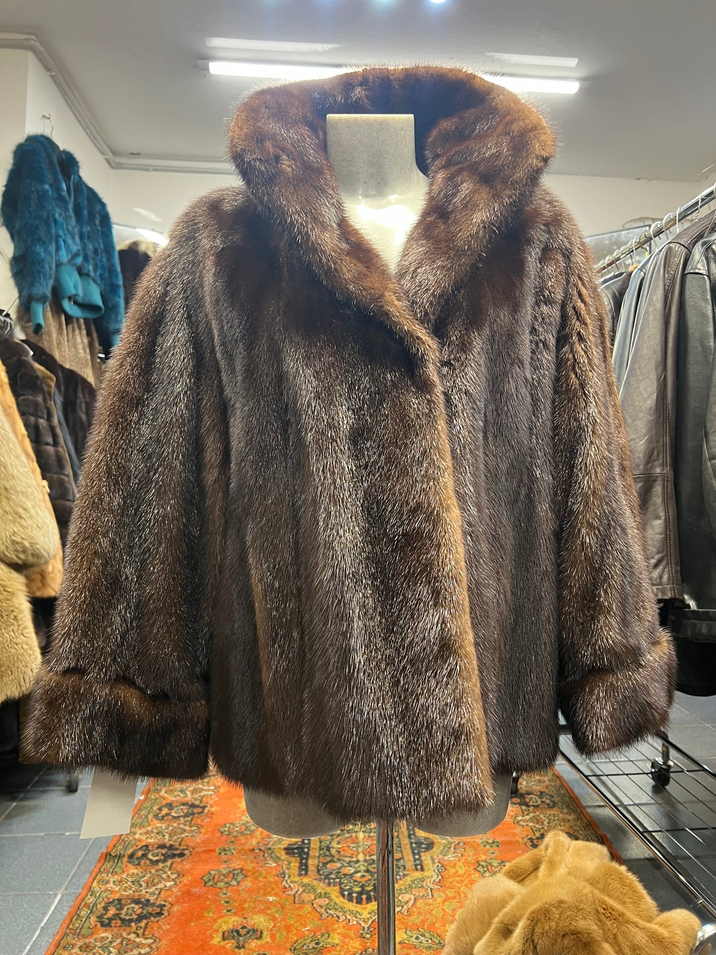 Fourrure de Vison marron foncé