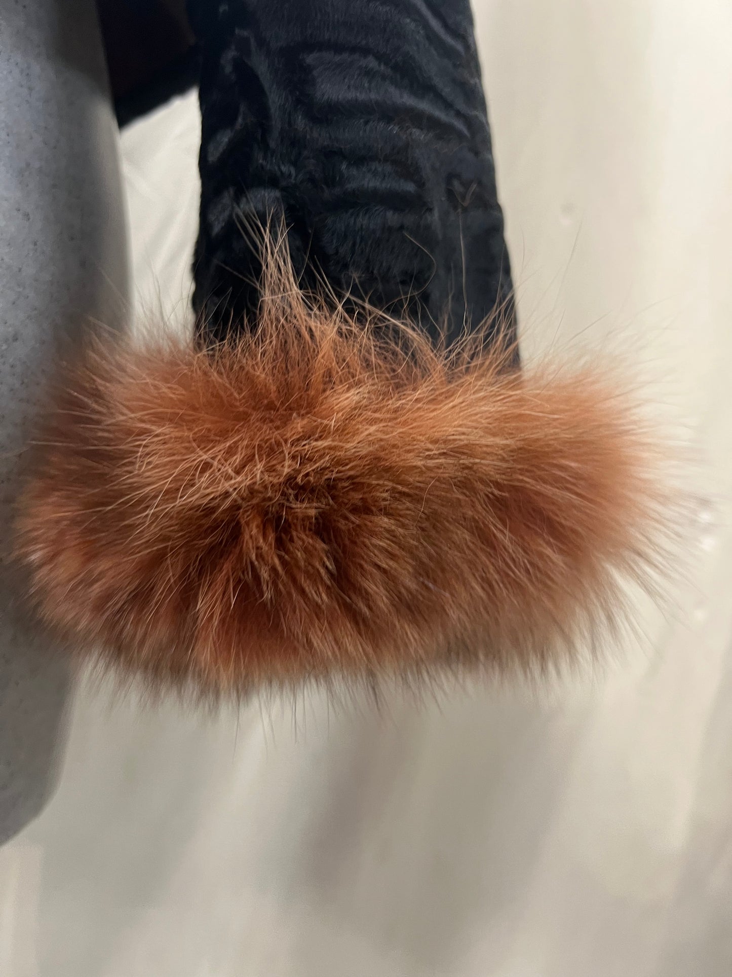 Cape Persan et Renard rose sur le col et le poignet