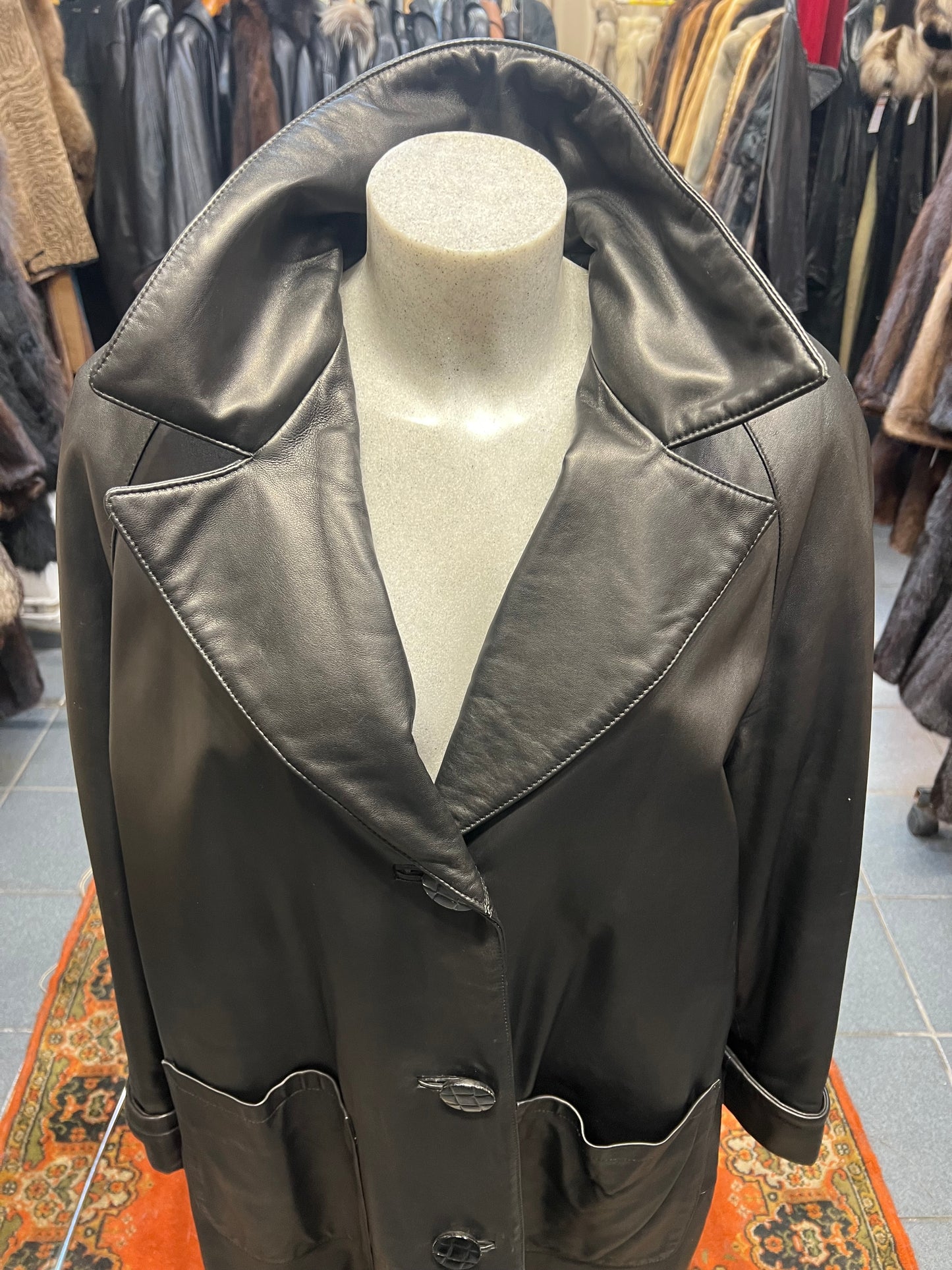 Manteau en cuir long