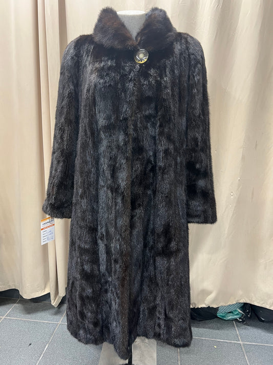 Manteau en fourrure vison long noir