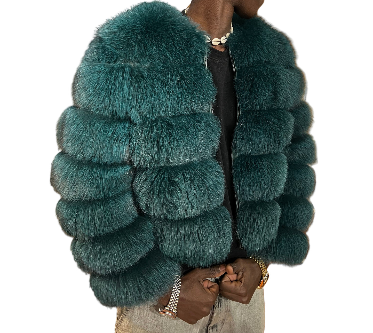 Blouson en fourrure de renard