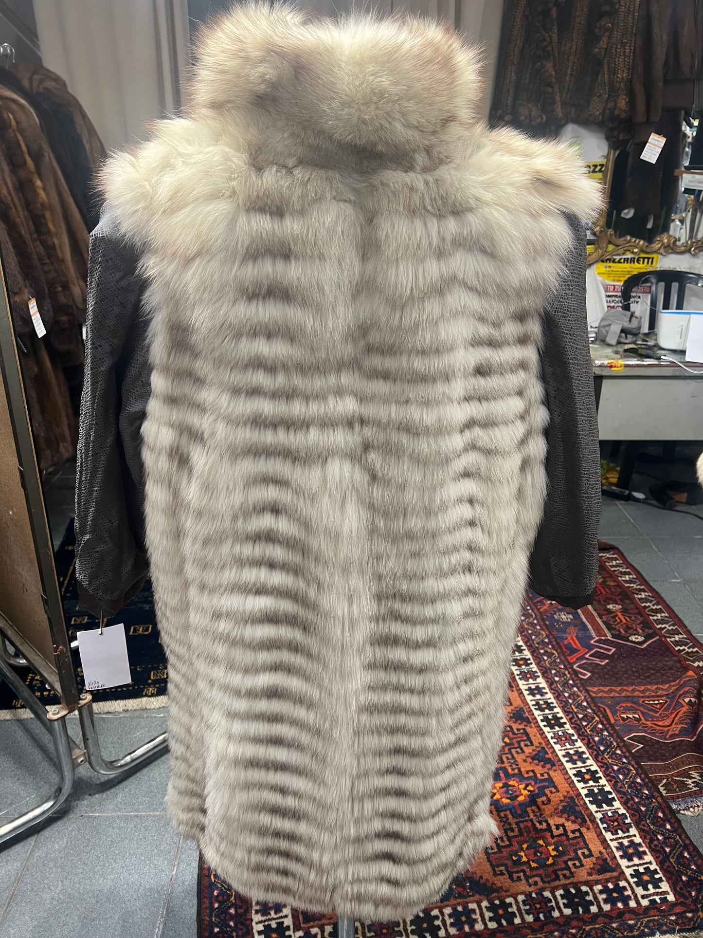 Manteau reversible doublure en renard