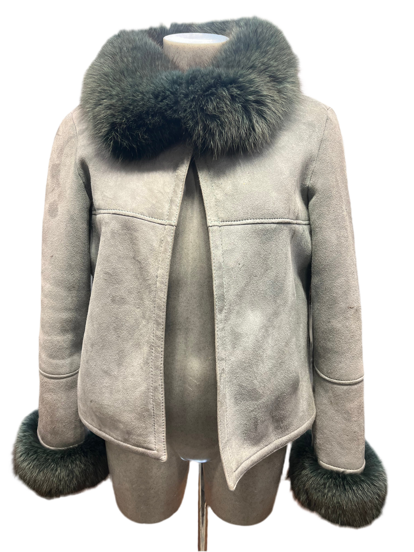 Cape du col et poignée en fourrure