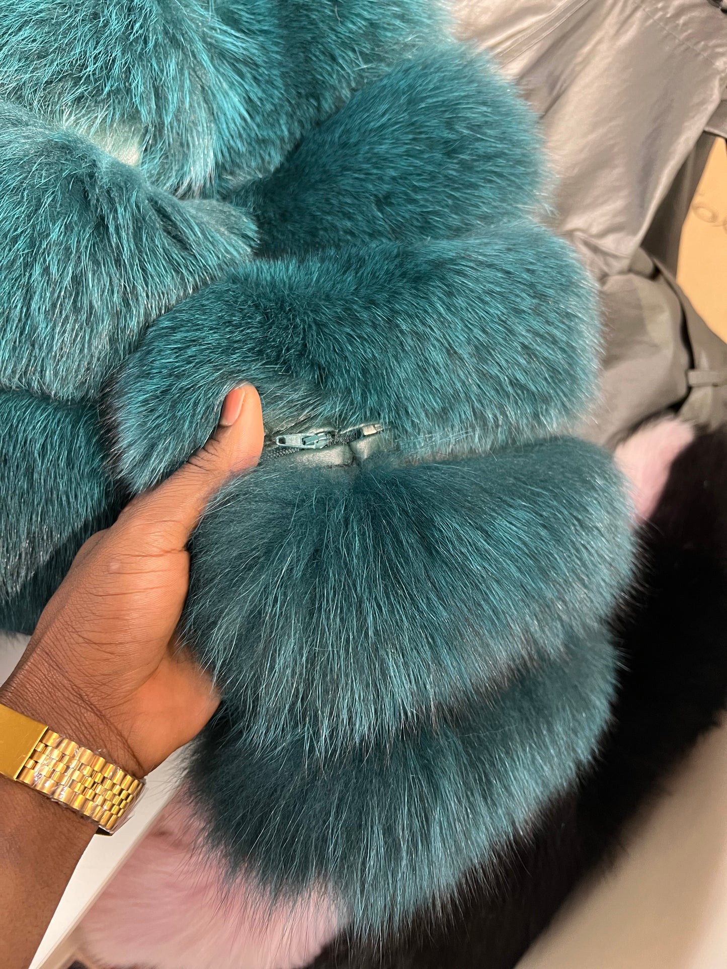 Blouson en fourrure de renard