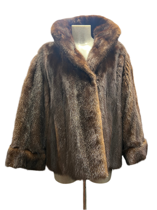 Fourrure de Vison marron foncé