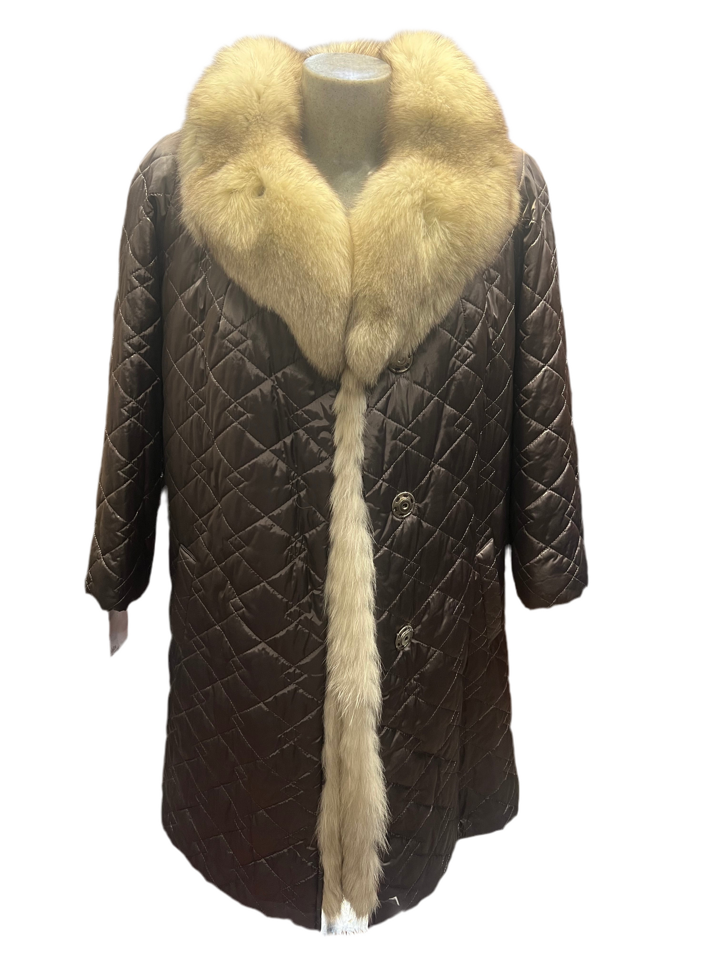 Manteau reversible doublure en renard